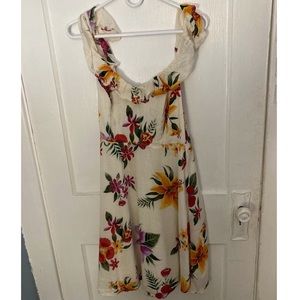 Off-Shoulder White Floral Summer Dress Old Navy Size S